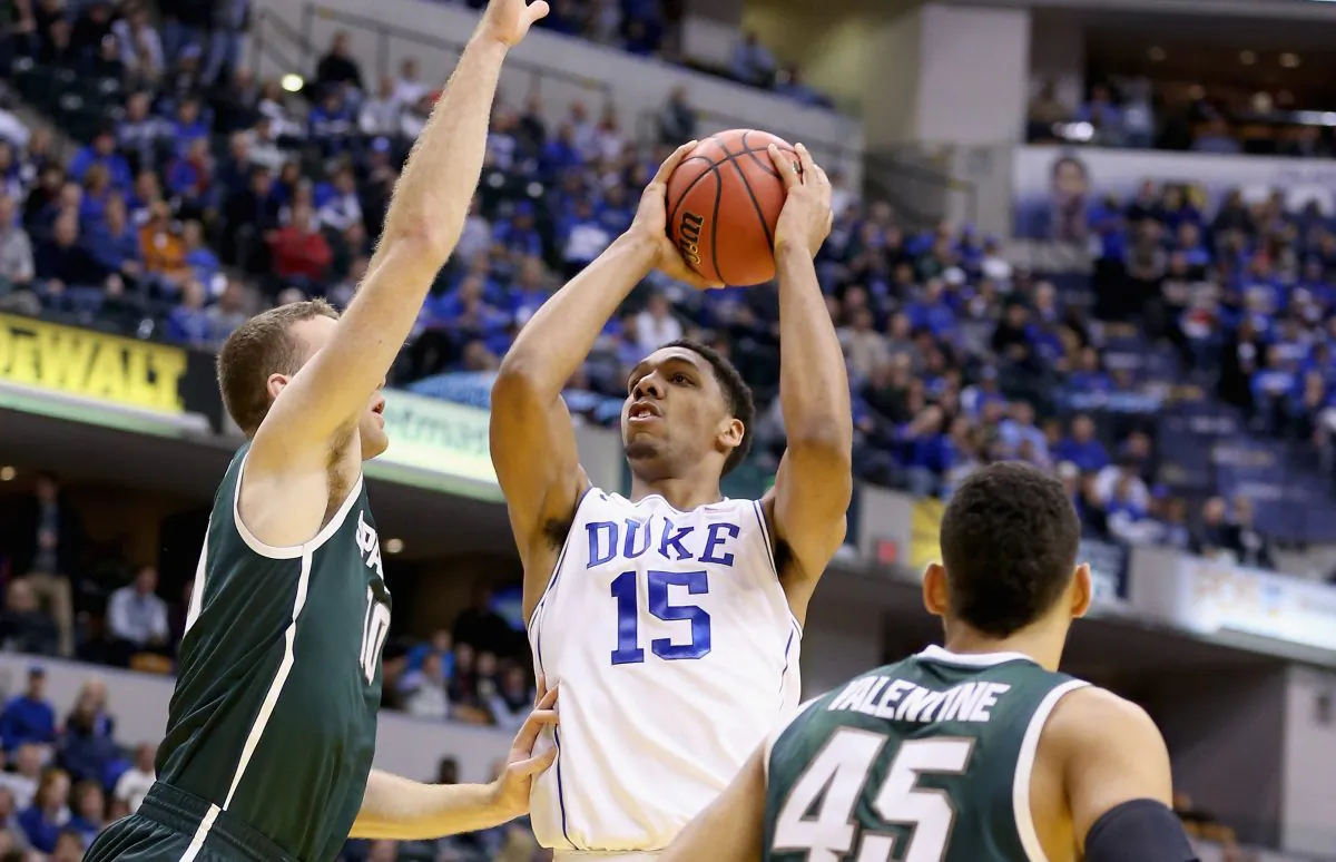 Jahlil Okafor scored 17 points in Duke's first meeting with Michigan State. (Andy Lyons/Getty Images)
