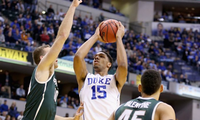 Jahlil Okafor scored 17 points in Duke's first meeting with Michigan State. (Andy Lyons/Getty Images)