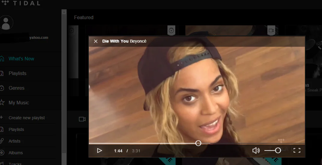 A screenshot of Beyonce's music video 'Die With You' exclusively on Tidal taken on April 5, 2015. (The Epoch Times)
