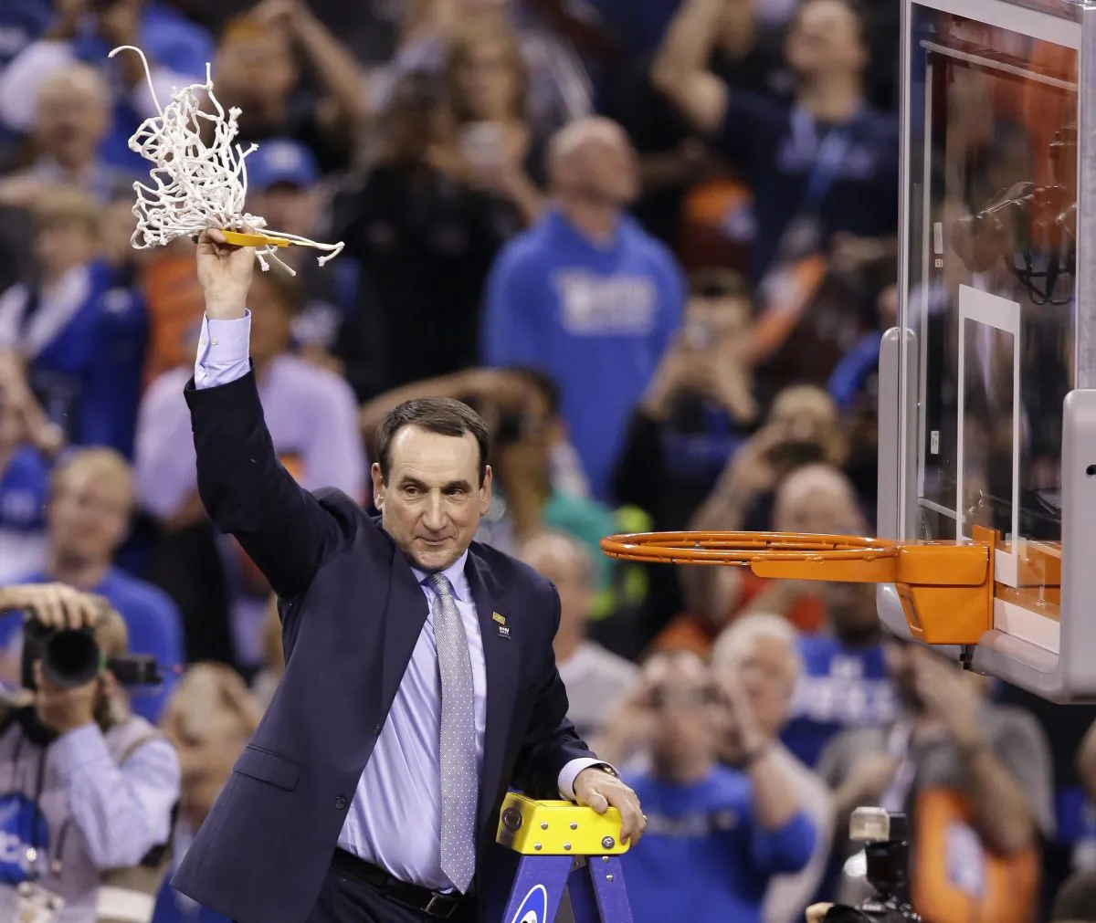 Duke head coach Mike Krzyzewski has now won five titles in his 40 years of coaching. (AP Photo/Darron Cummings) 