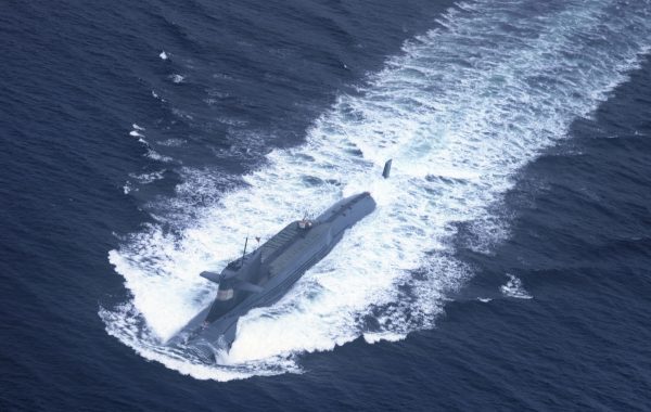 An undated photo shows a nuclear-powered submarine of the People's Liberation Army Navy's North Sea Fleet preparing to dive into the sea. The Chinese regime has begun deploying submarines armed with intercontinental ballistic missiles. (AFP/AFP/Getty Images)