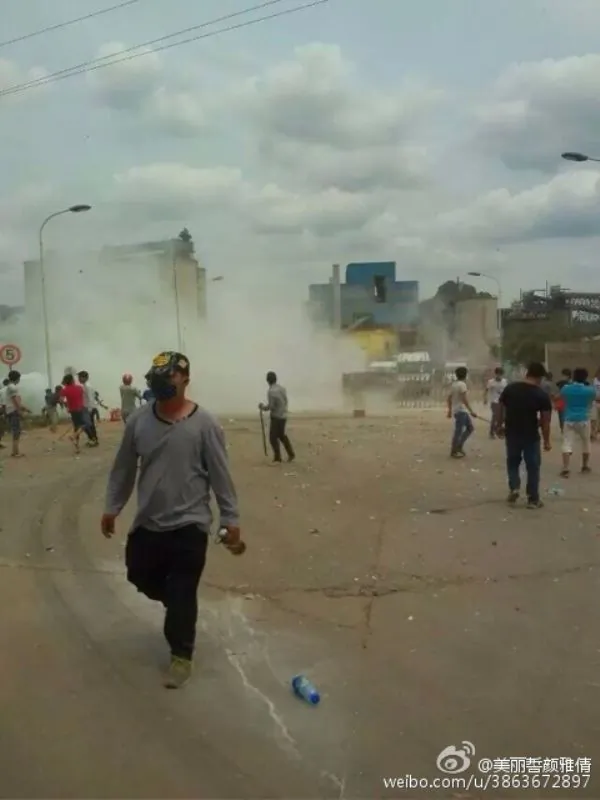 Photos posted on Chinese social media from Luoding, Guangdong Province, show the aftermath of clashes between protesters and local police. (Weibo)
