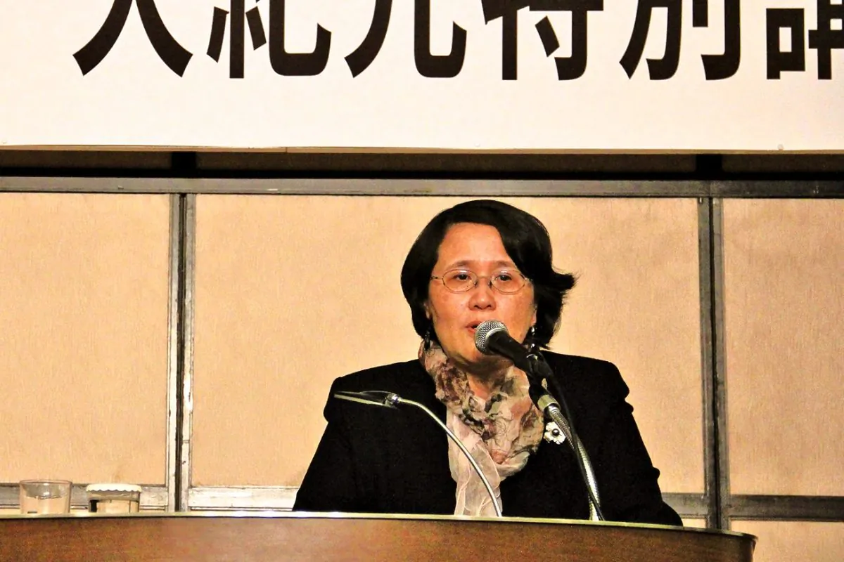 Epoch Times Hong Kong branch president Guo Jun gives a speech in Tokyo Japan in February. (Epoch Times)