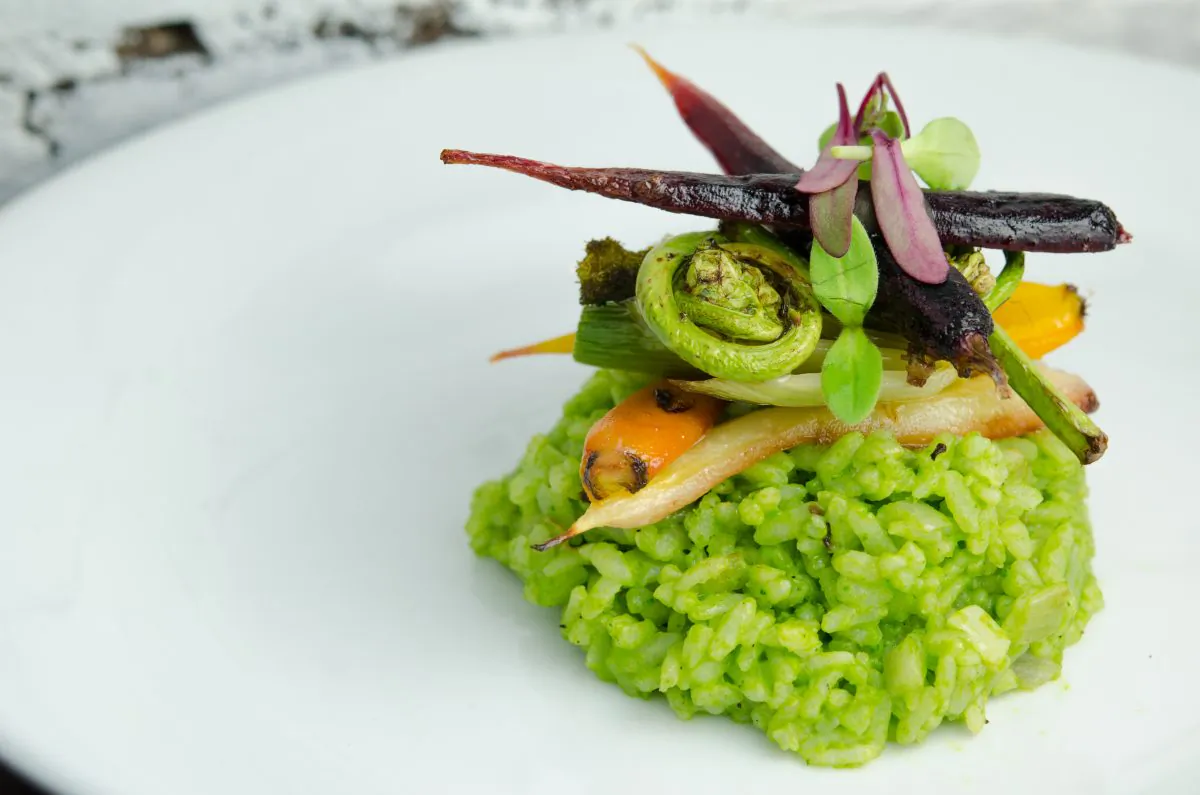 Fiddlehead Risotto from Blossom. (Alex James Etling)