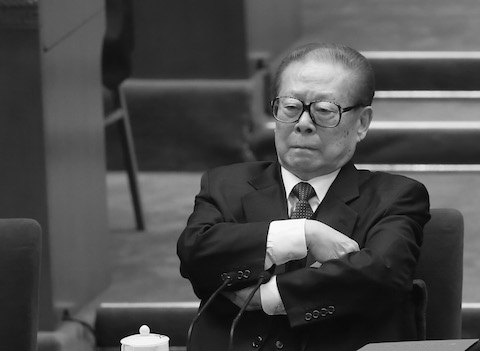 Former Chinese leader Jiang Zemin attend the closing session of the 18th National Congress of the Communist Party of China on Nov. 14, 2012, in Beijing, China. (Feng Li/Getty Images)