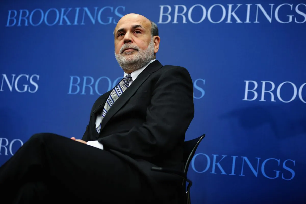 Federal Reserve Board Chairman Ben Bernanke sits during a session at the Brookings Institution January 16, 2014 in Washington, DC. (Alex Wong/Getty Images)