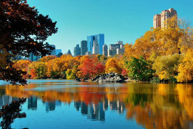 Central Park in autumn in midtown Manhattan New York City via Shutterstock*