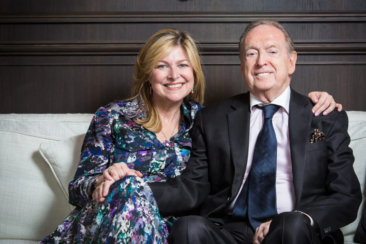 Stacy Fischer-Rosenthal with her father Bill Fischer, founder of the Fischer Travel Enterprises, inside the Petite Salon at the new Baccarat Hotel in Midtown Manhattan on April 15, 2015. (Benjamin Chasteen/Epoch Times)
