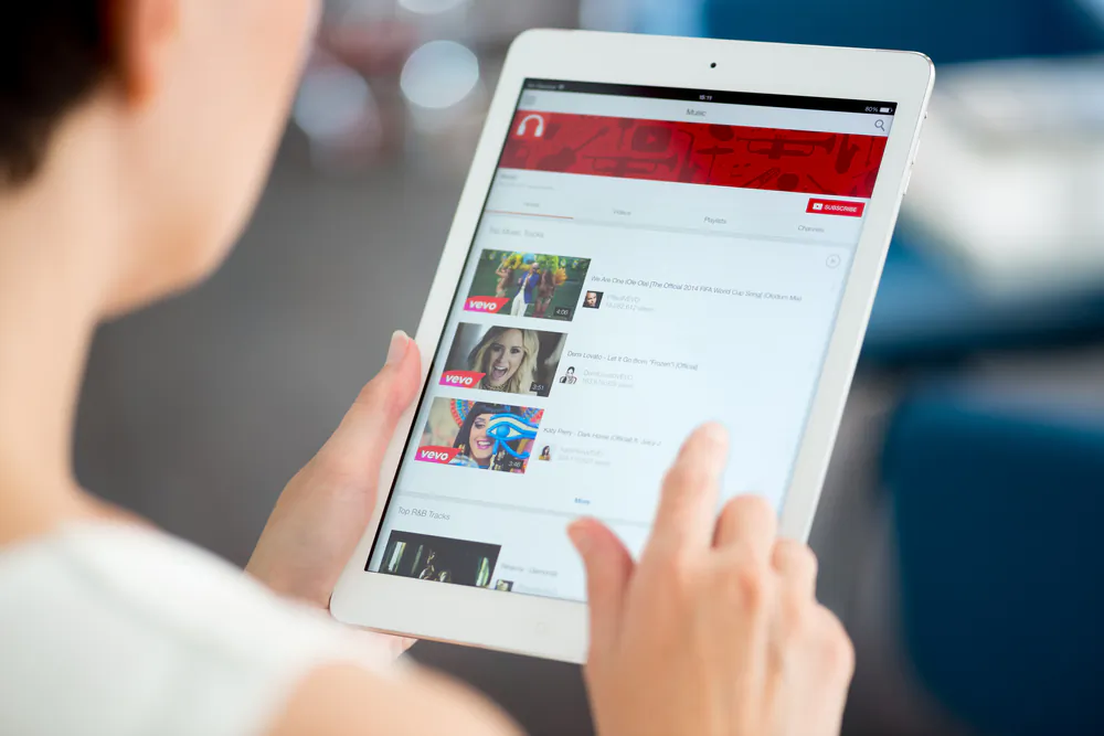 They came in like a wrecking ball… online firms like YouTube, Spotify and Apple have fundamentally changed the way we consume. But whose rights are protected? (Bloomua/Shutterstock)