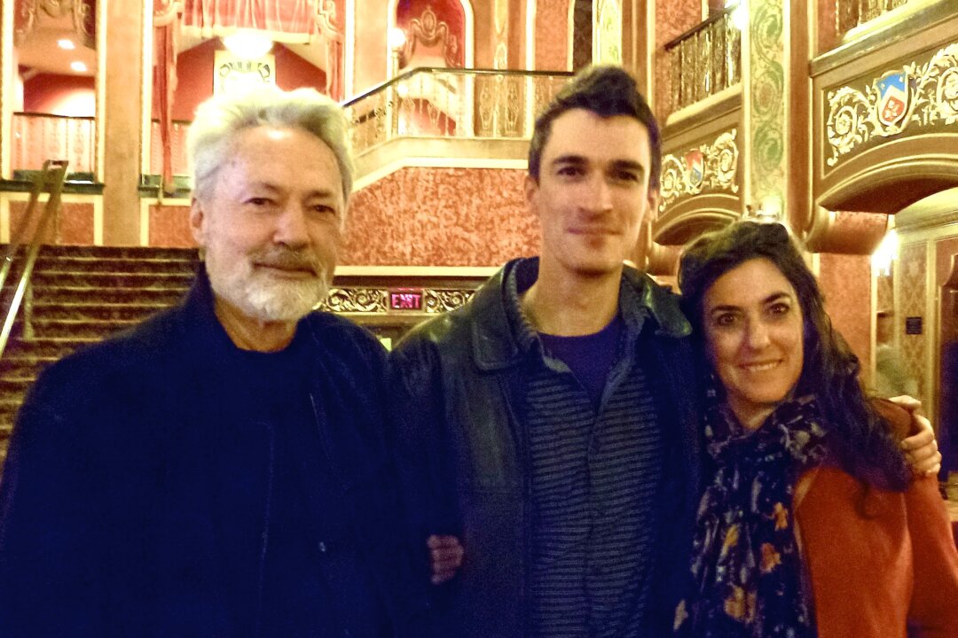(L–R) George Haunstraup, Orion Haunstraup, and Simie Maryles attended the April 17, 2015 performance by Shen Yun in Providence, Rhode Island. (Sophia Zhang/Epoch Times)