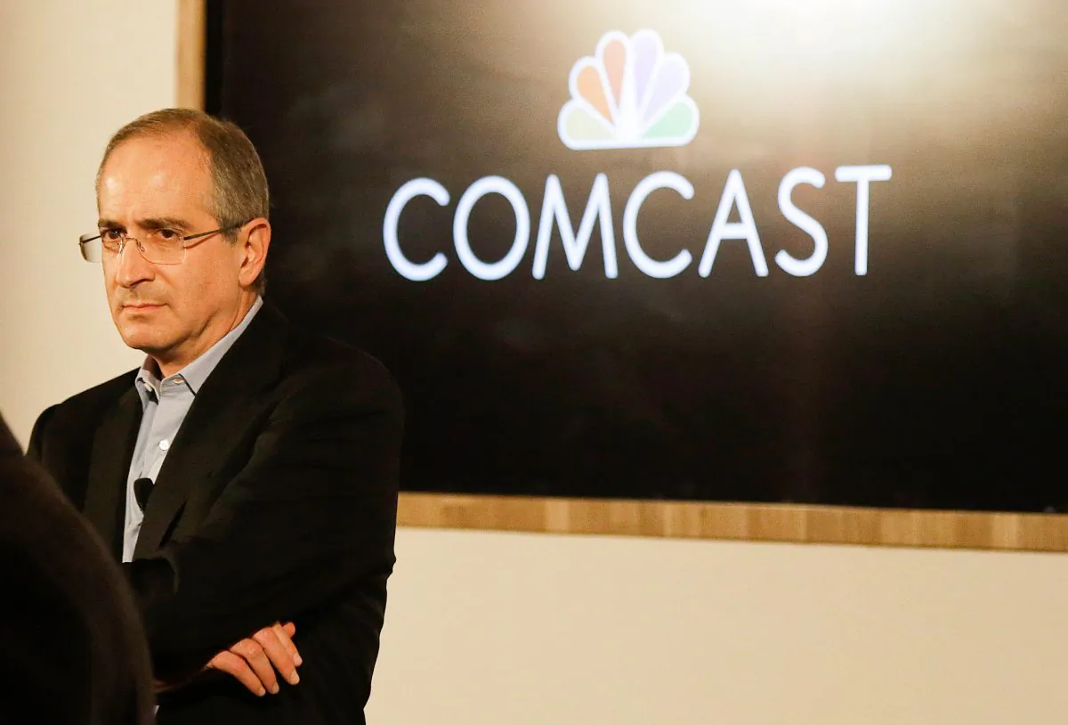 Comcast Corporation chairman & CEO Brian Roberts speaks at a Comcast presentation at the Contemporary Jewish Museum in San Francisco, Wednesday, Nov. 12, 2014. (AP Photo/Jeff Chiu)