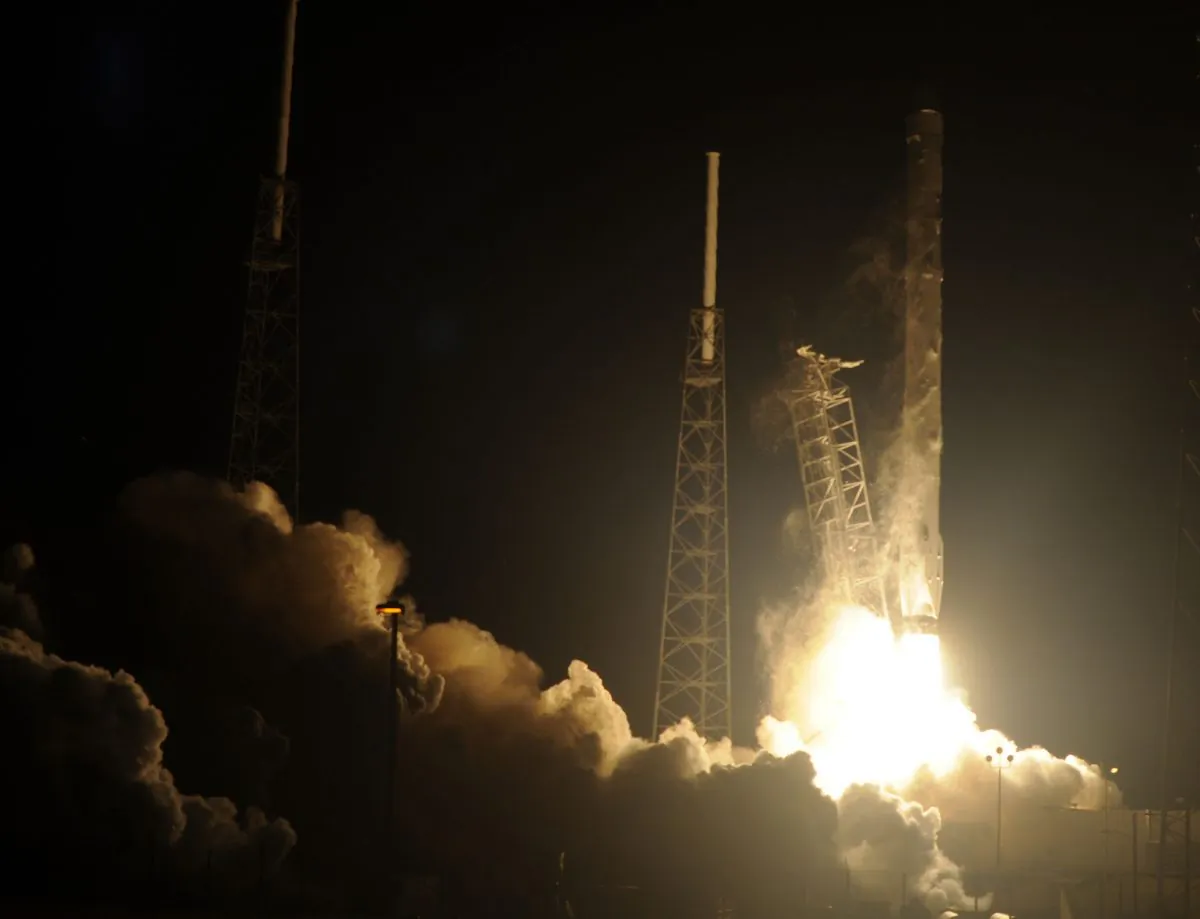 Space X's Falcon 9 rocket launches on January 10, 2015 as it heads to space from pad 40 at Cape Canaveral, Florida, carrying the Dragon CRS5 spacecraft on a resupply mission to the International Space Station (ISS). (Bruce Weaver/AFP/Getty Images)