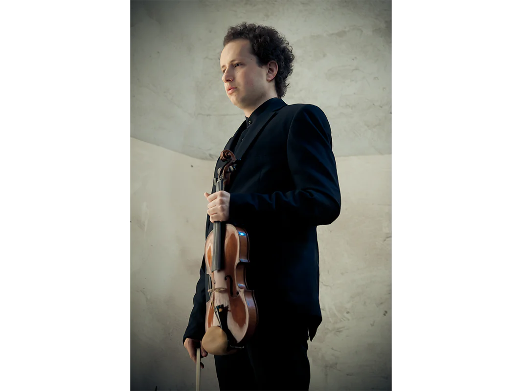 Yuval Herz with his Jean-Baptiste Vuillaume violin, on loan from the America-Israel Cultural Foundation. The Israeli violiinist will perform as guest concertmaster and violinist for the Ottawa Symphony Orchestra’s performance of Verdi’s “Requiem” on April 27, 2015. (Ilan Spira)