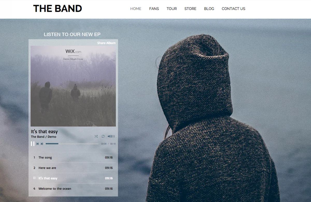 WixMusic lets artists sell their own music on their own hand-crafted websites. (Courtesy of Wix)