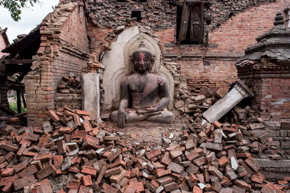 Saturday just before noon, tourists posted photos of Nepal’s World Heritage sites. Moments later, swath of a deadly fault system below the city. (David Ramos/Getty Images)