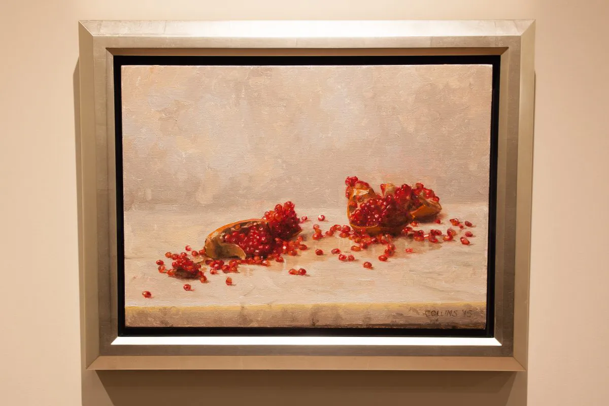 "Pomegranates," 2015, by Jacob Collins. Oil on canvas, 18 by 24 inches. (Petr Svab/Epoch Times)