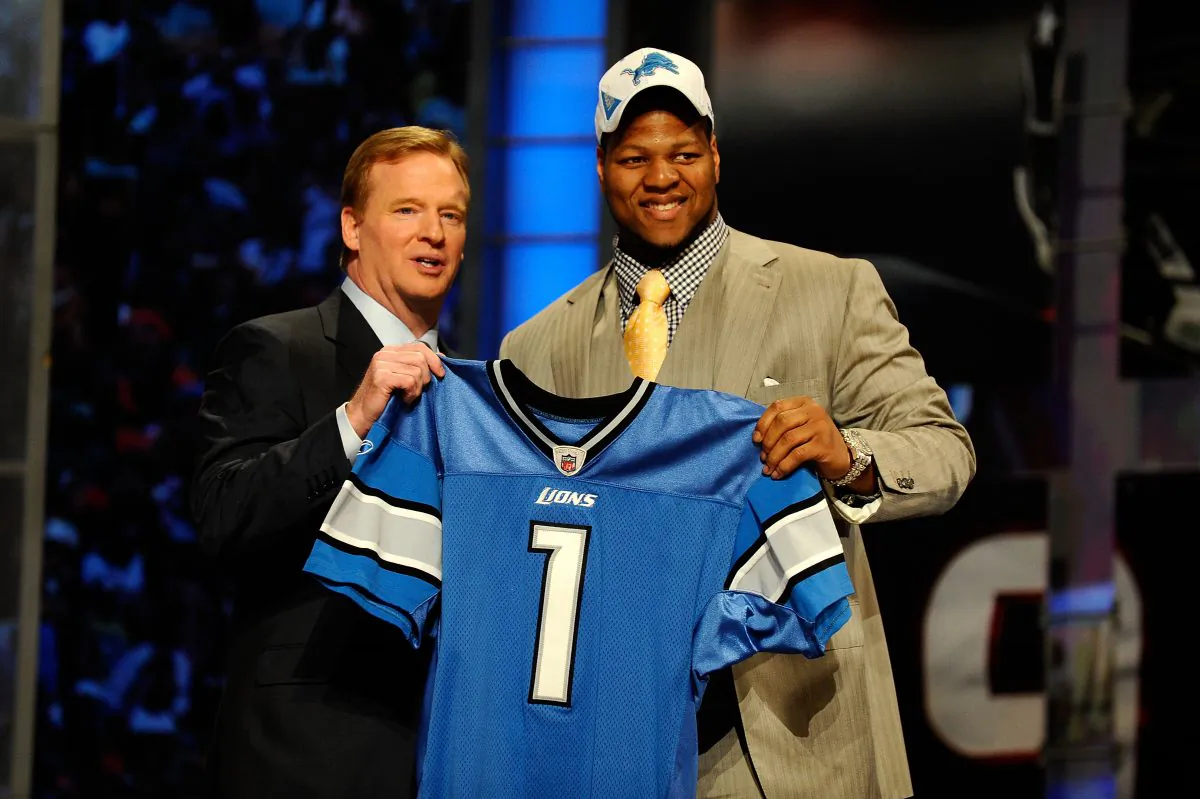 Nebraska's Ndamukong Suh was selected second overall by the Detroit Lions during the 2010 NFL Draft. (Jeff Zelevansky/Getty Images)