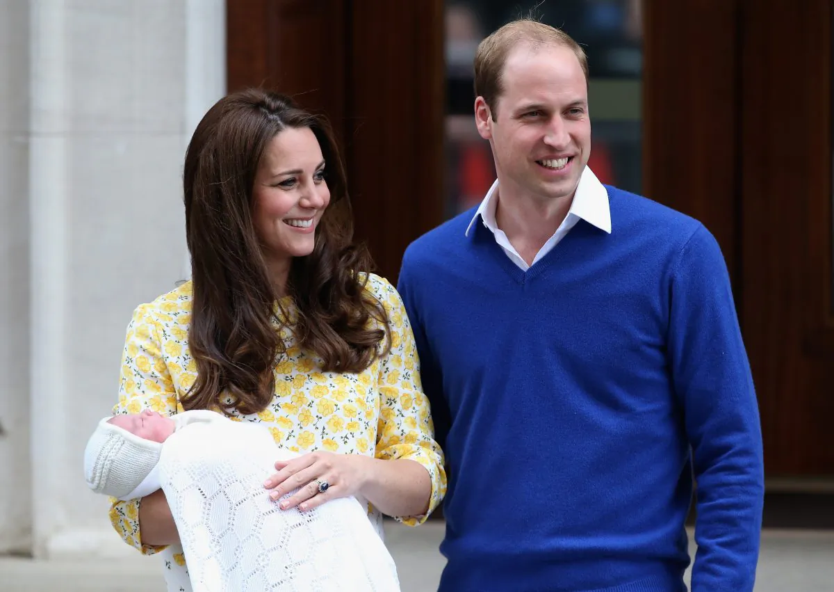 Catherine, Duchess of Cambridge and Prince William, Duke of Cambridge depart the Lindo Wing with their newborn daughter  Charlotte Elizabeth Diana in London on Saturday.  (John Stillwell/AFP/Getty Images)