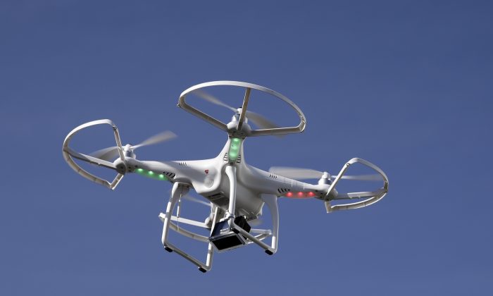 A drone flies at the International Consumer Electronics Show in Las Vegas. (AP Photo/Jae C. Hong)