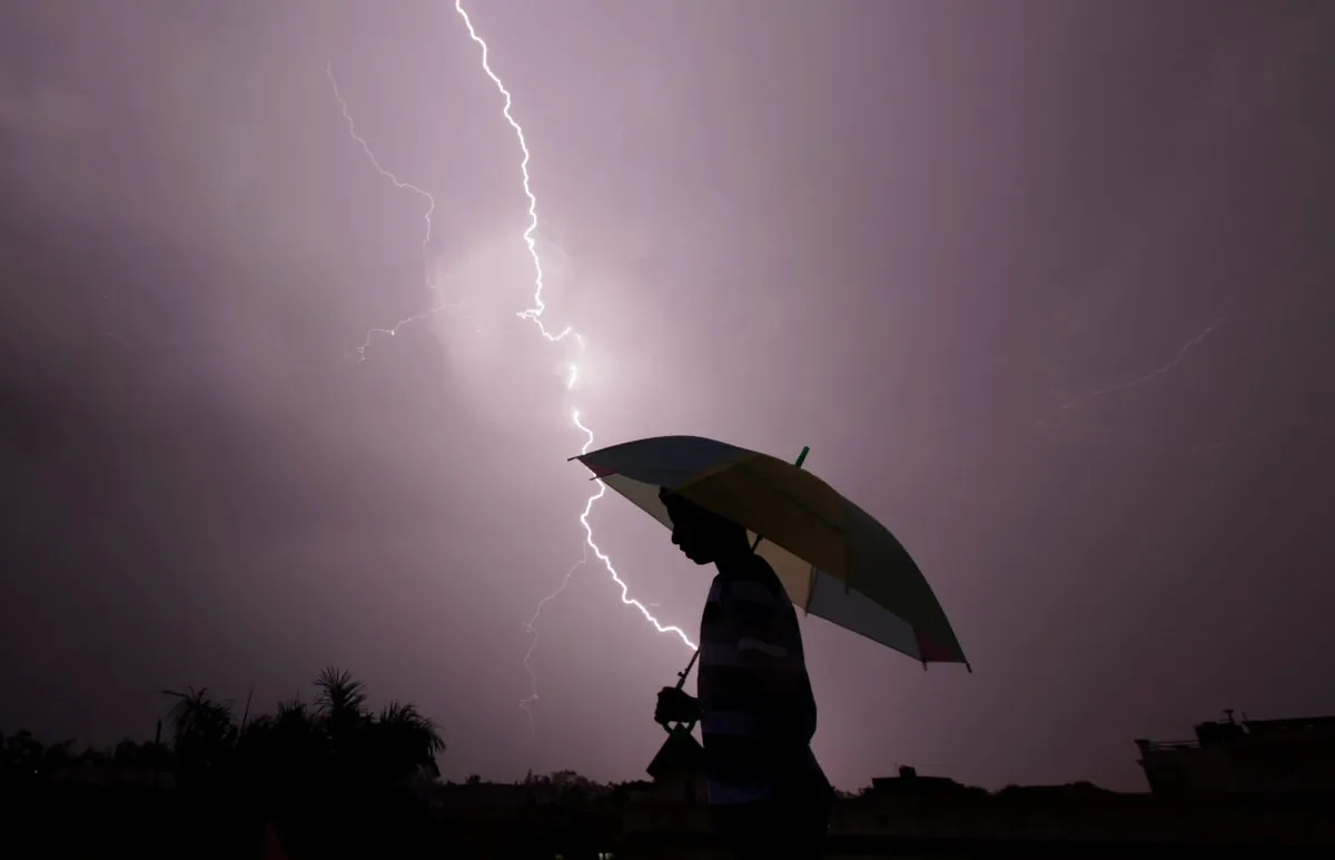 A lightning strike in a file photo. (Rakesh Bakshi/AFP/Getty Images)