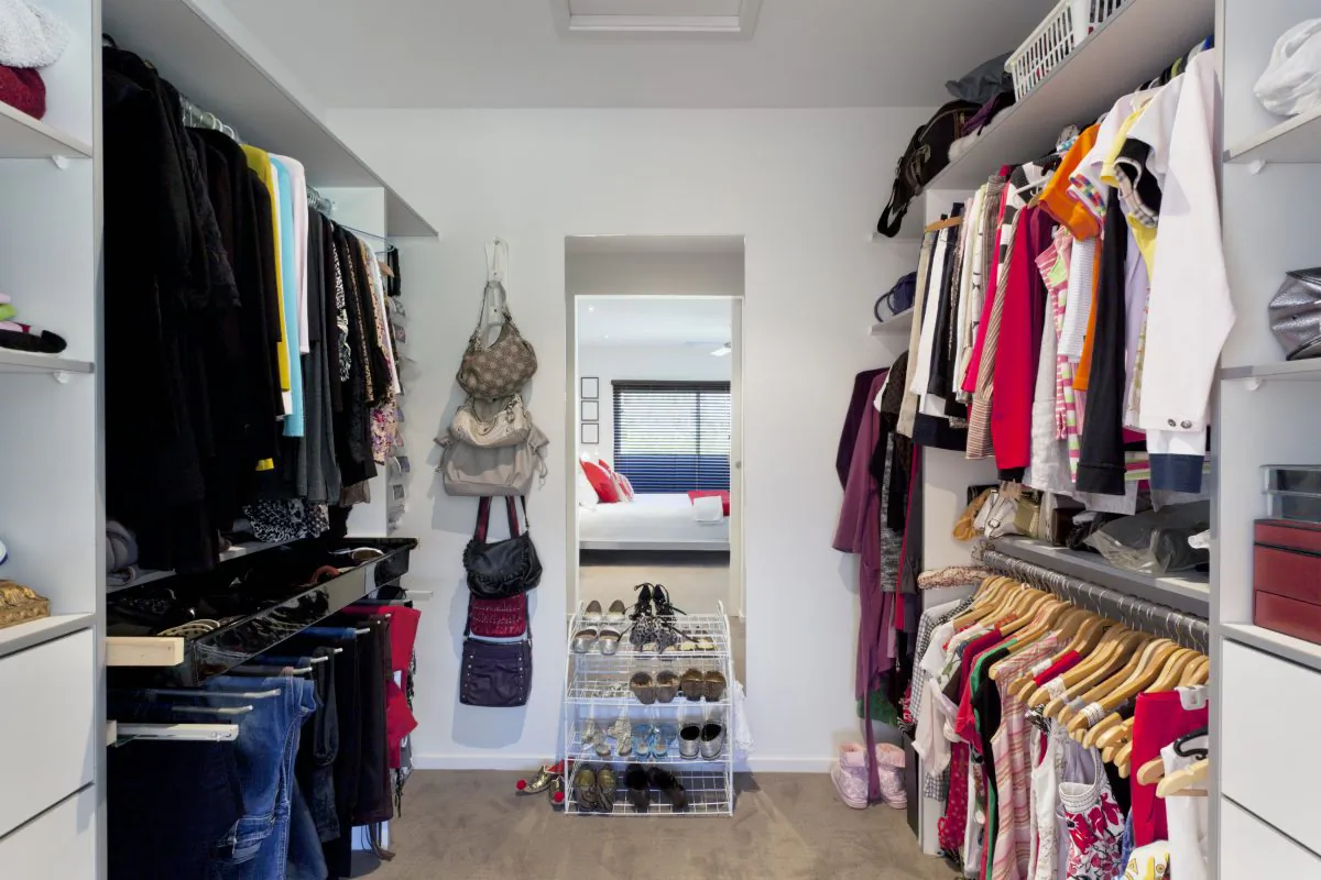 Walk in wardrobe in Australian mansion. (ep_stock/iStock)