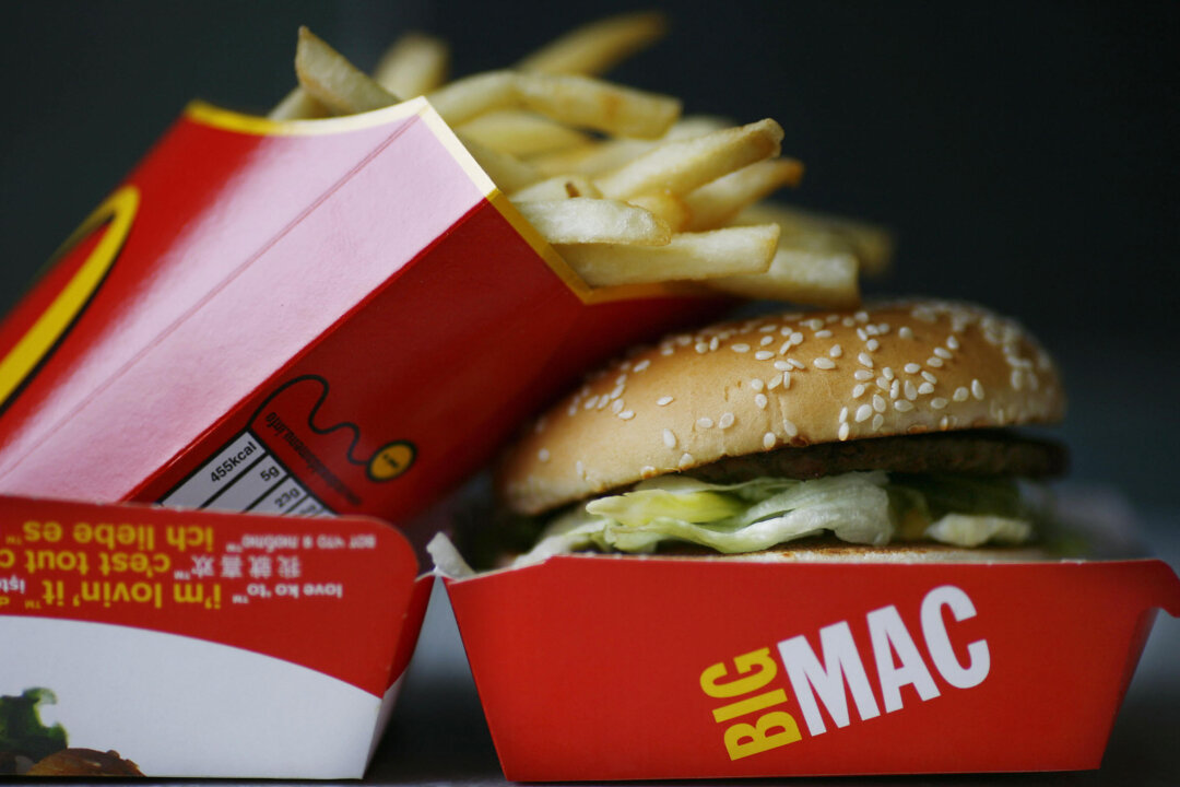 A Big Mac hamburger and french fries are pictured in a McDonald's fast food restaurant in Central London. (Ben Stansall/AFP/Getty Images)