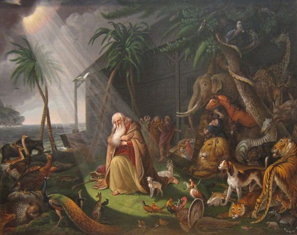 "Noah and his Ark," by Charles Wilson Peale, 1819. Both Noah and Manu are described as virtuous men. (Wikimedia Commons)