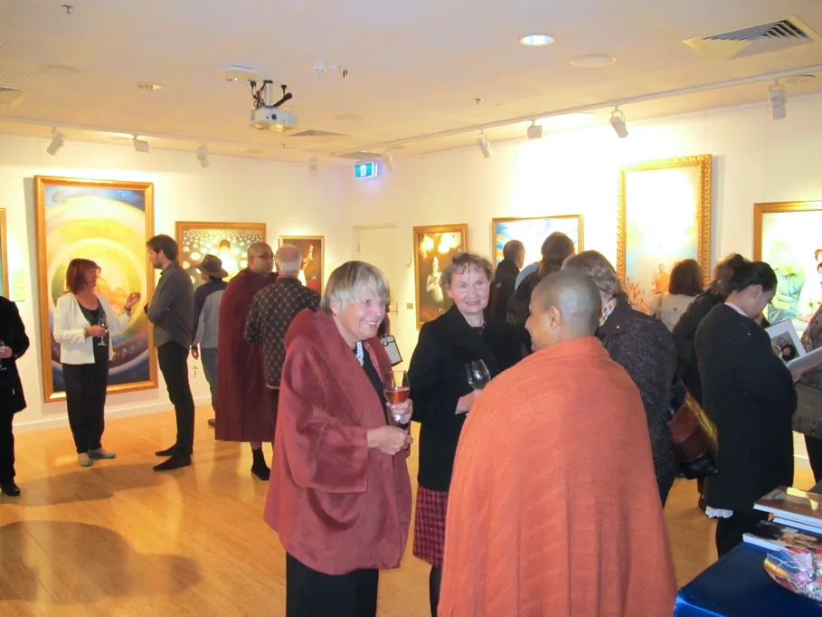The Shirley Burke Theatre Gallery hosts the Art of Zhen Shan Ren. Some 50 guests braved the winter weather to attend the opening of the Art of Zhen Shan Ren.