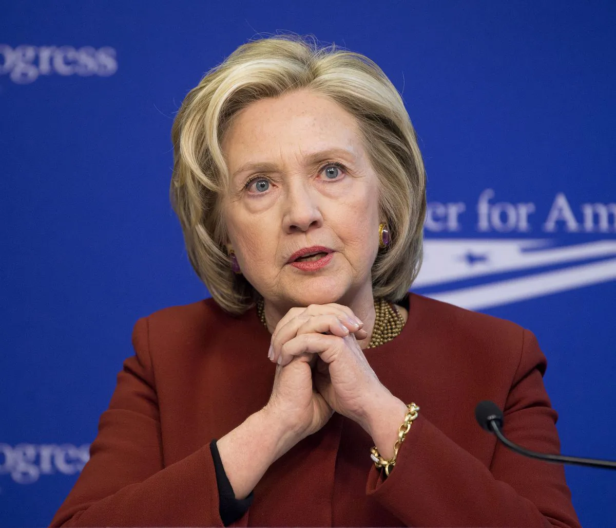 This file photo of March 23, 2015, shows former Secretary of State Hillary Rodham Clinton speaking at an event hosted by the Center for American Progress (CAP) and the America Federation of State, County and Municipal Employees in Washington. (AP Photo/Pablo Martinez Monsivais)