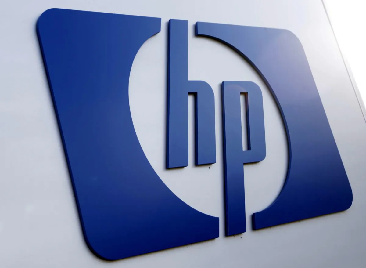 FILE - This Feb. 21, 2012 file photo shows a Hewlett Packard logo in Frisco, Texas. (AP Photo/LM Otero, File)