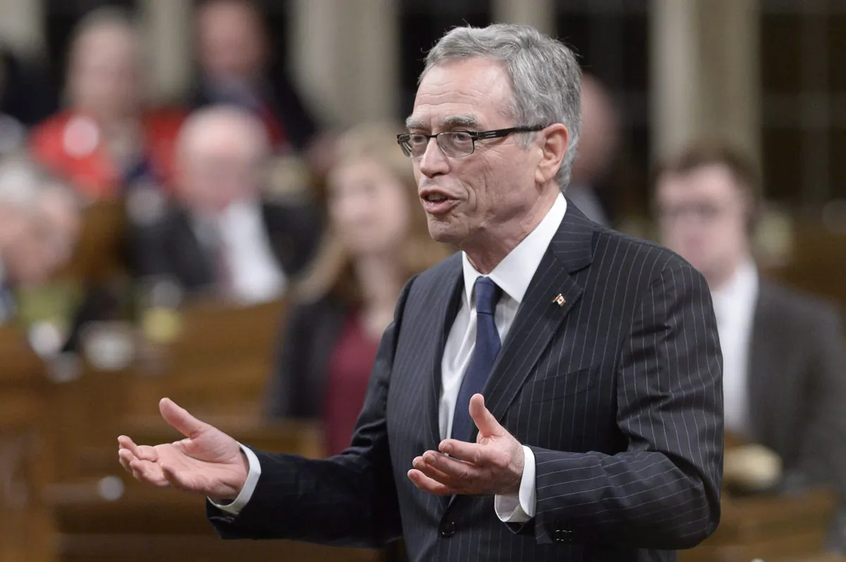 Finance Minister Joe Oliver speaks in the House of Commons on Parliament Hill in Ottawa, April 30, 2015. He gave the keynote speech on May 19 in Toronto at the PCMA Private Capital Markets Conference and calls crowdfunding the "new way to raise capital." (The Canadian Press/Adrian Wyld)