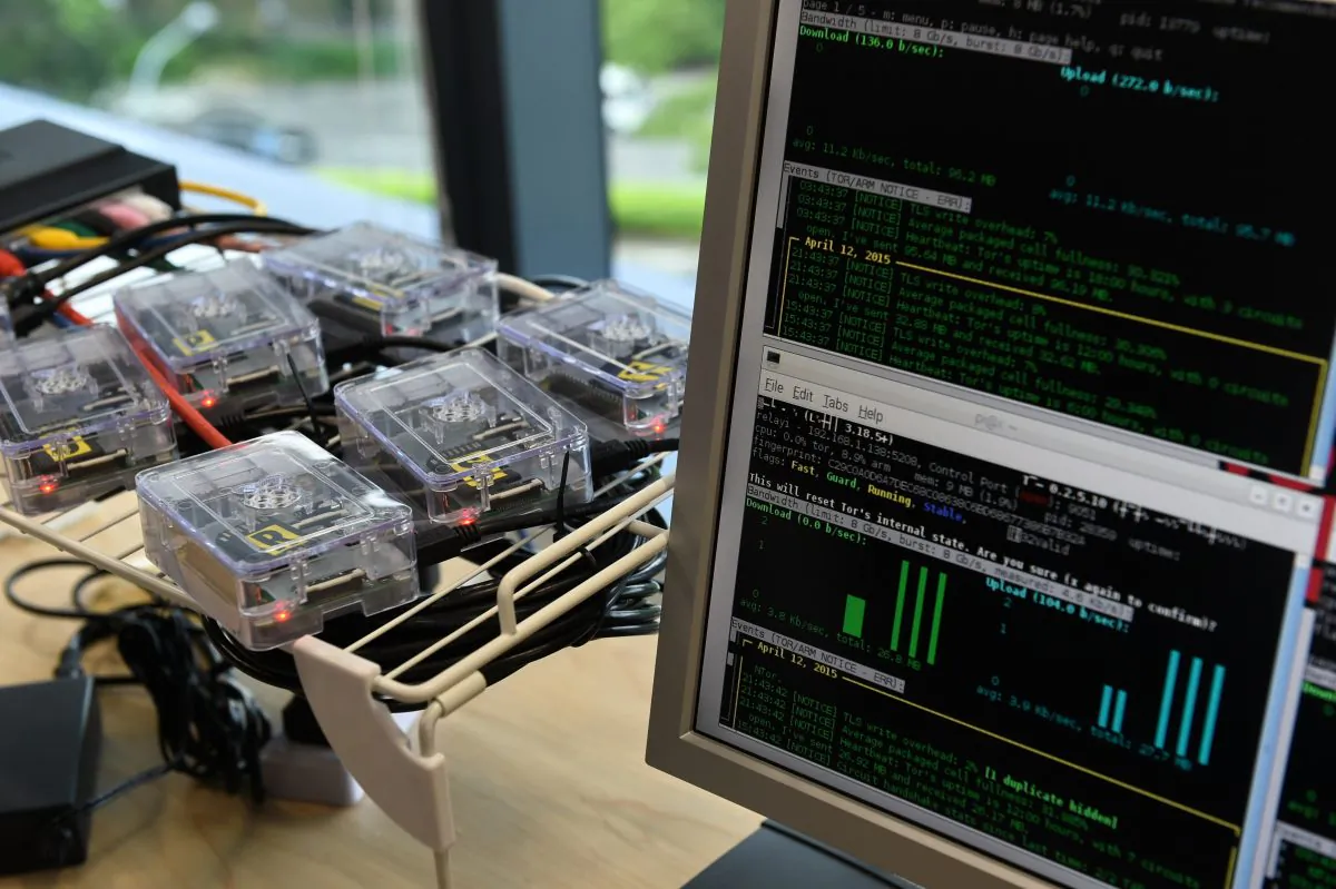 Devices used in cyber crimes are used in a demonstration   at Interpol Global Complex for Innovation (IGCI) n Singapore on April 13, 2015. (Roslan Rahman/AFP/Getty Images)