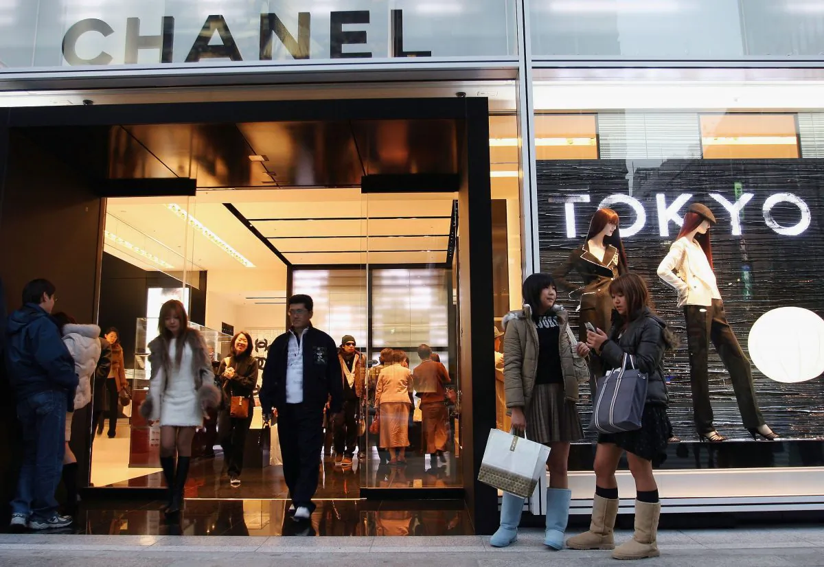 The main entrance of the Chanel Ginza Building in Tokyo's Ginza shopping district in this file photo. (Koichi Kamoshida/Getty Images)