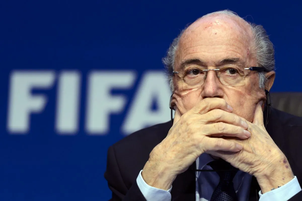 FIFA President Sepp Blatter attends a press conference in Zurich on May 30, 2015, after being re-elected during the FIFA Congress. (Fabrice Coffrini/AFP/Getty Images)
