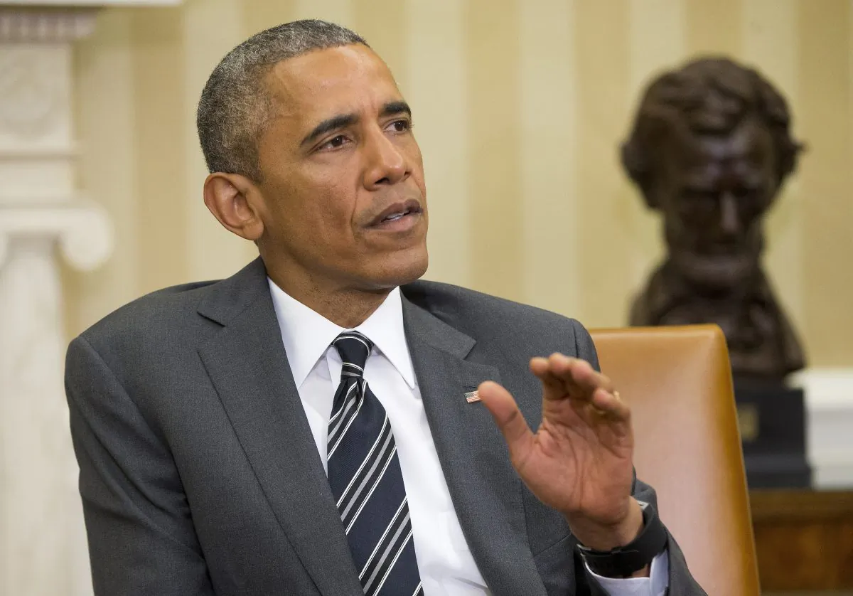 President Barack Obama speaks in the Oval Office of the White House in Washington. (AP Photo/Pablo Martinez Monsivais)