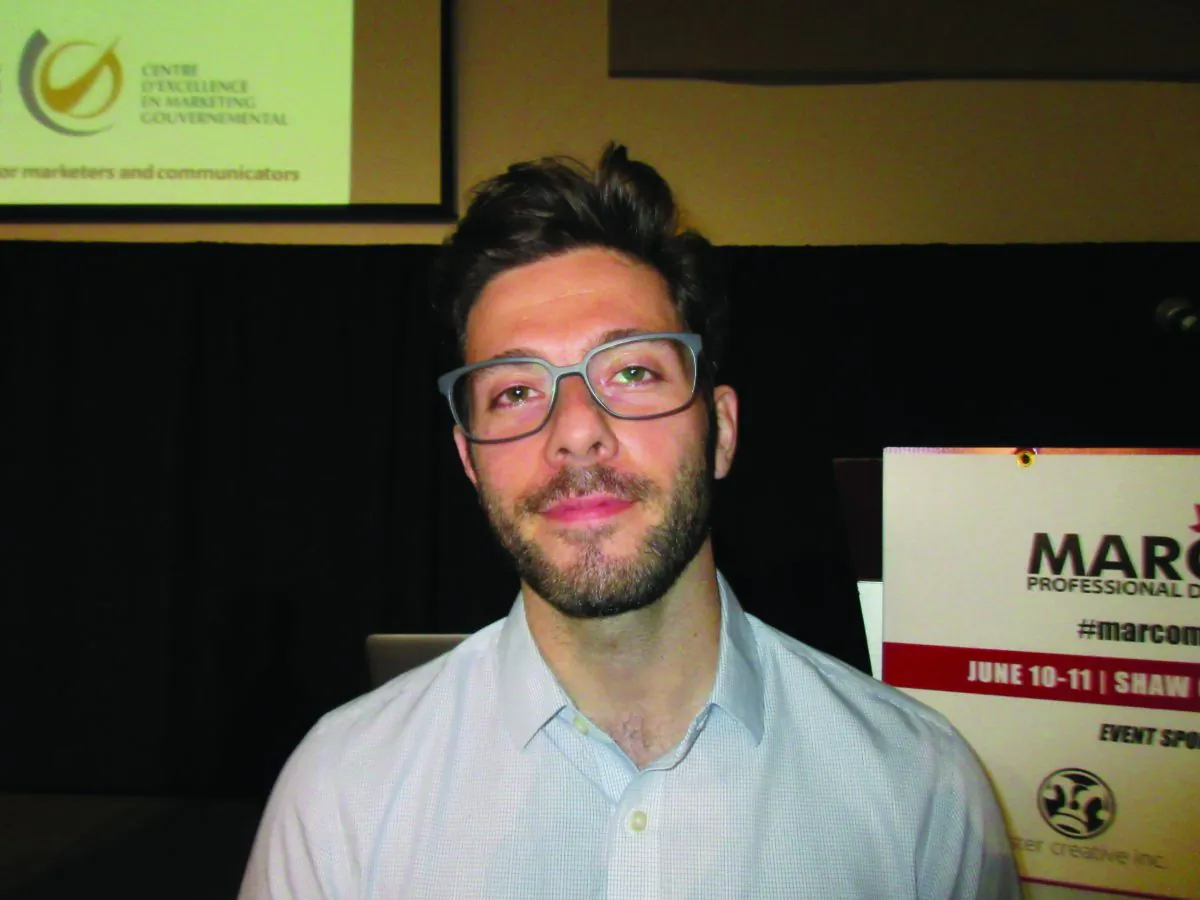 Fab Dolan discusses marketing in the digital age at Ottawa’s MARCOM Forum on June 10, 2015. (Epoch Times)