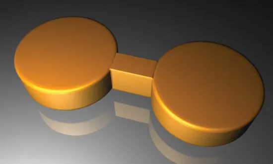 Tiny Gold ‘Pucks’ Measure Conductivity