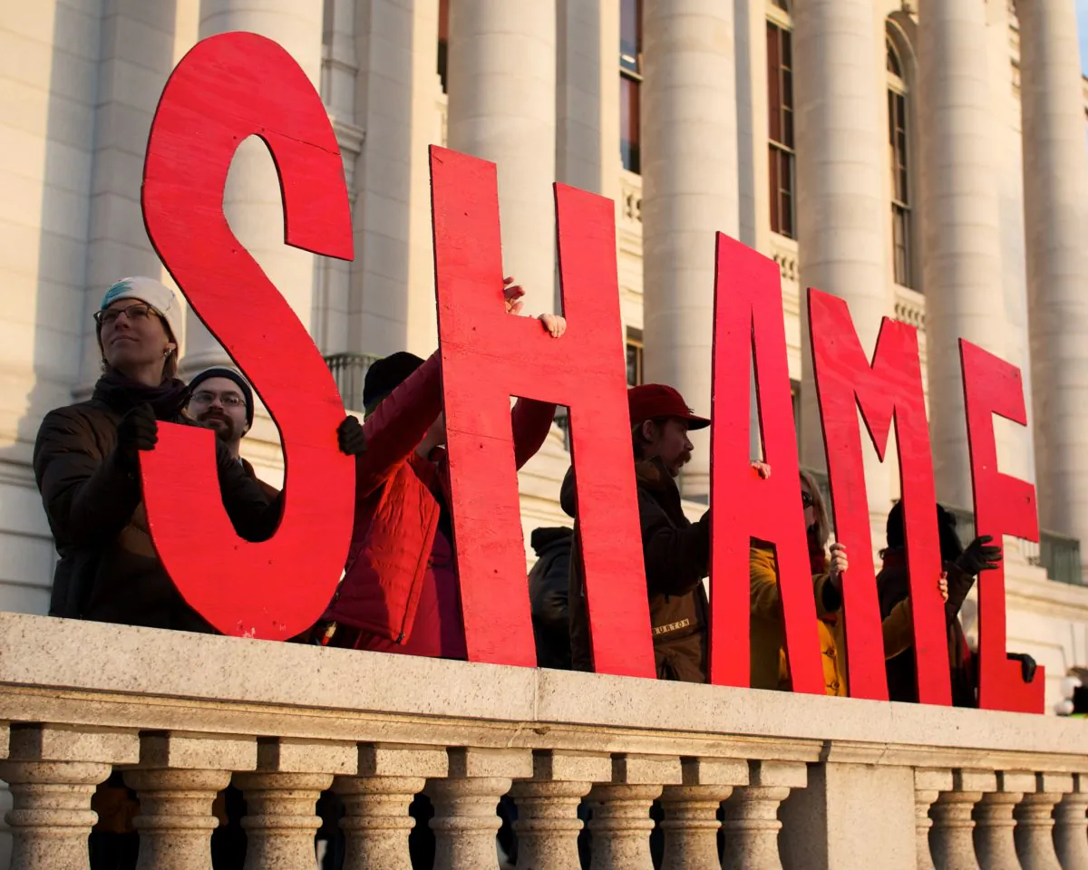 "Guilt is often defined as an internal conversation between you and your own conscience, whereas shame is the threat of social exposure—it affects your interpersonal relationships," says Jennifer Jacquet. (Rob Chandanais/CC BY-NC-SA 2.0)