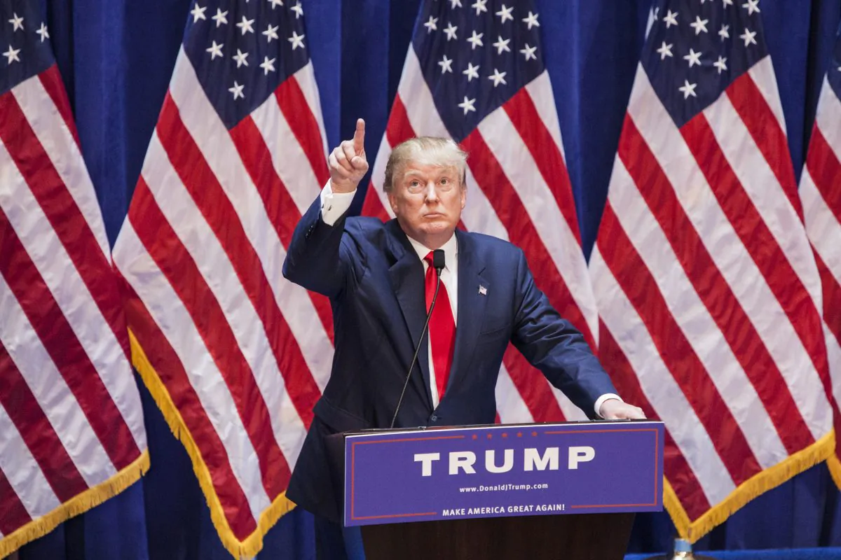 Business mogul Donald Trump gives a speech as he announces his candidacy for the U.S. presidency at Trump Tower on June 16, 2015 in New York City. (Christopher Gregory/Getty Images)