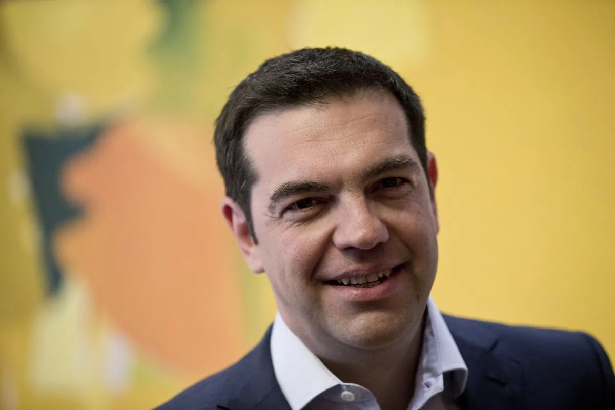Greek Prime Minister Alexis Tsipras waits the arrival of Stavros Theodorakis, leader of the political party To Potami (The River) prior their meeting at his office in central Athens Tuesday, June 16, 2015. Greece insisted Monday it is ready to return to bailout talks "at any moment" after a breakdown in negotiations with creditors pushed the country closer toward bankruptcy and jolted international markets. (AP/Petros Giannakouris)