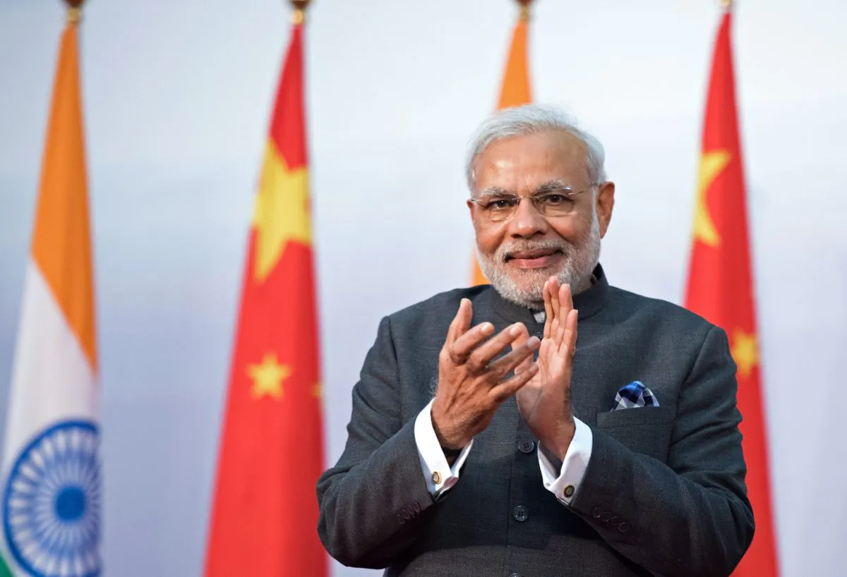 India’s Prime Minister Narendra Modi at Fudan University in Shanghai on May 16. Modi’s three-day visit to China was marked by frank talk about India–China relations. (JOHANNES EISELE/AFP/Getty Images)