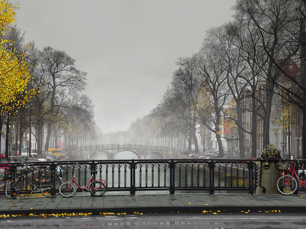 "Amsterdam Mist," Bert Monroy's first zoom-able digital painting. (Courtesy of Bert Monroy)