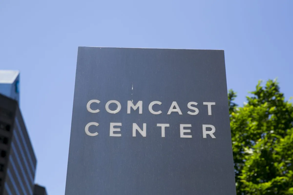 The headquarters of the Comcast Corporation in downtown Philadelphia, Pennsylvania on May 23, 2015. (Kristoffer Tripplaar/ Sipa via AP Images)