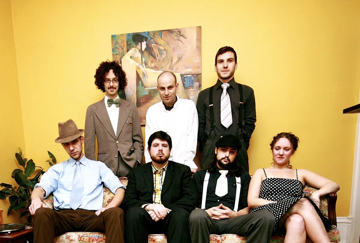 Gypsophilia members Adam Fine, Nick Wilkinson, and Ross Burns at the back. In front are Matt Myer, Alex Frith, Sageev Oore, and Gina Burgess. The lively jazz ensemble will play the Ottawa Jazz Festival on June 25, 2015. (Courtesy Gypsophilia)