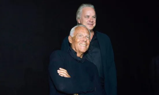 Tim Robbins Takes in Emporio Armani as Fashion Week Opens