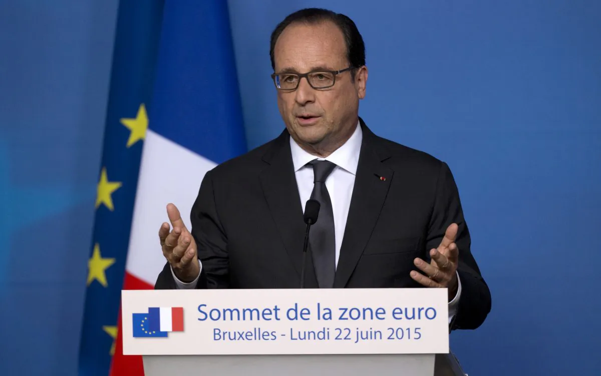 French President Francois Hollande speaks during a media conference at an EU summit in Brussels. WikiLeaks published documents late Tuesday, June 23, 2015, that it says show the U.S. National Security Agency eavesdropped on the last three French presidents, Hollande, Nicolas Sarkozy and Jacques Chirac, releasing material which appeared to capture officials in Paris talking candidly about Greece's economy, relations with Germany  and, ironically, American espionage. (AP/Michel Euler)