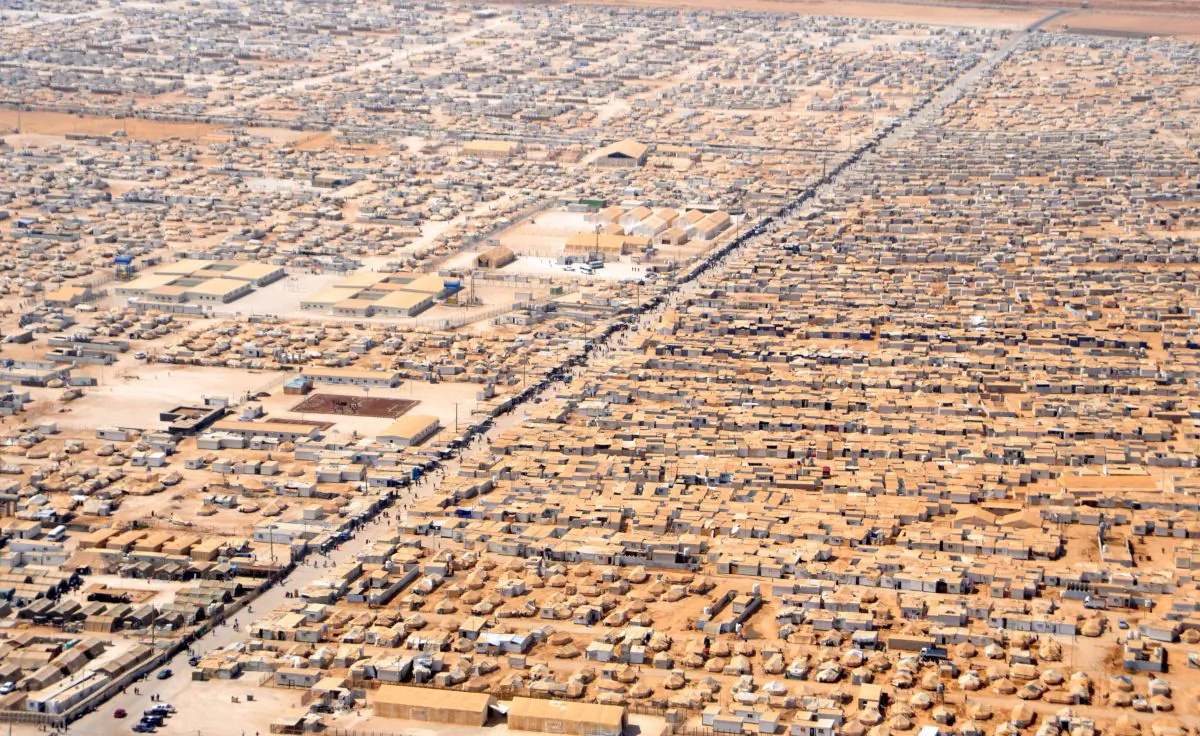 An aerial view of Za’atari refugee camp in Jordan, on July 18, 2013. (U.S. State Department)