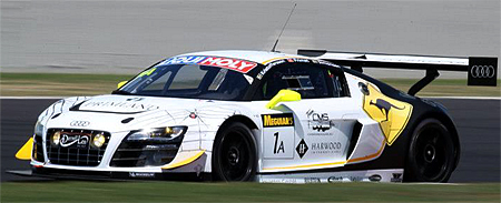 Last year's winner, the #1 Phoenix Racing Audi, contested the lead for much of the middle of the race. (live.24hseries.com)