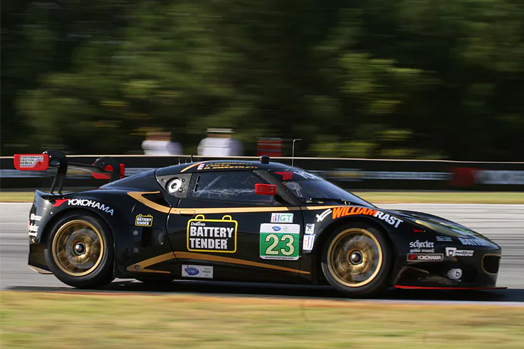 The AJR Lotus Evora in action at Road Atlanta—the team will return with the same car and drivers in 2013. (James Fish/The Epoch Times)