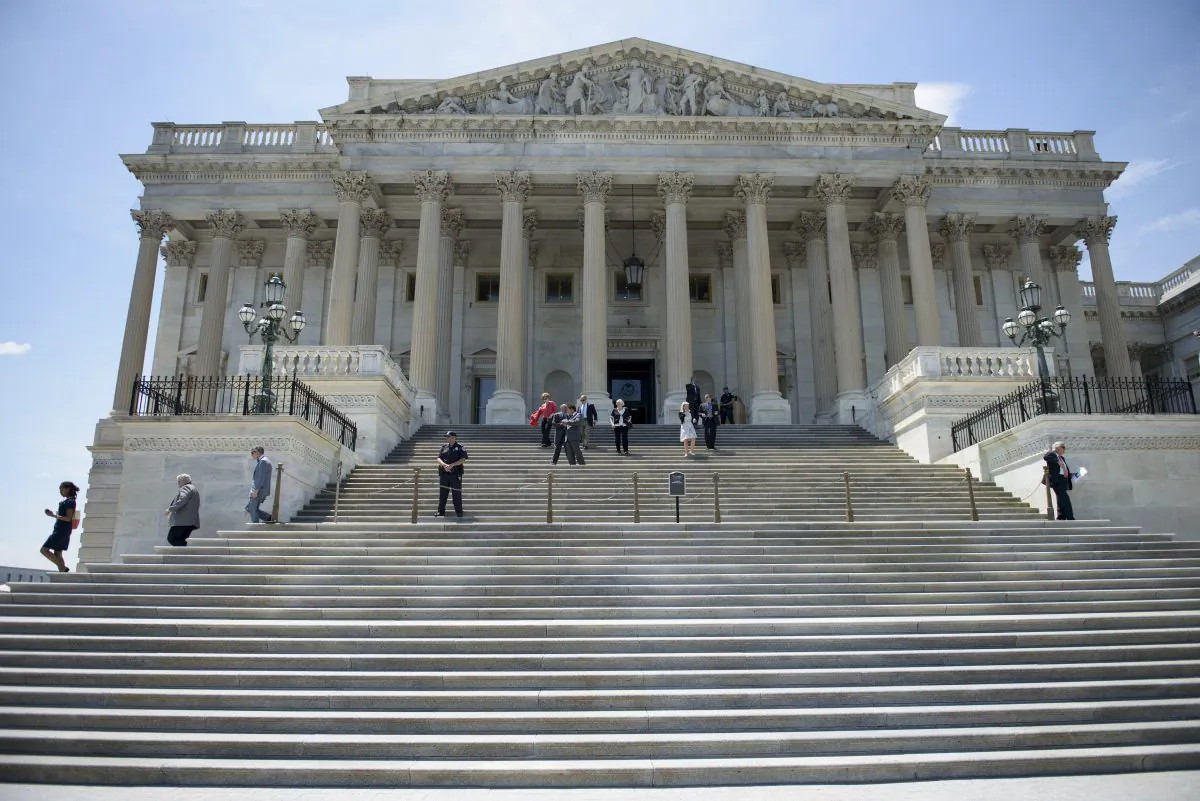 Members of Congress leave after a series of votes effecting the fast tracking of the Trans-Pacific Partnership on Capitol Hill, in Washington, D.C., on June 12, 2015. (Brendan Smialowski/AFP/Getty Images)